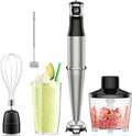 Immersion Hand Blender Stick Blenders Sets 5-in-1 Multi-functional Kitchen Blender with Nylon Blade Cover with Egg Whisk Milk Frother Attachments for Kitchen PureeSoupSmoothies