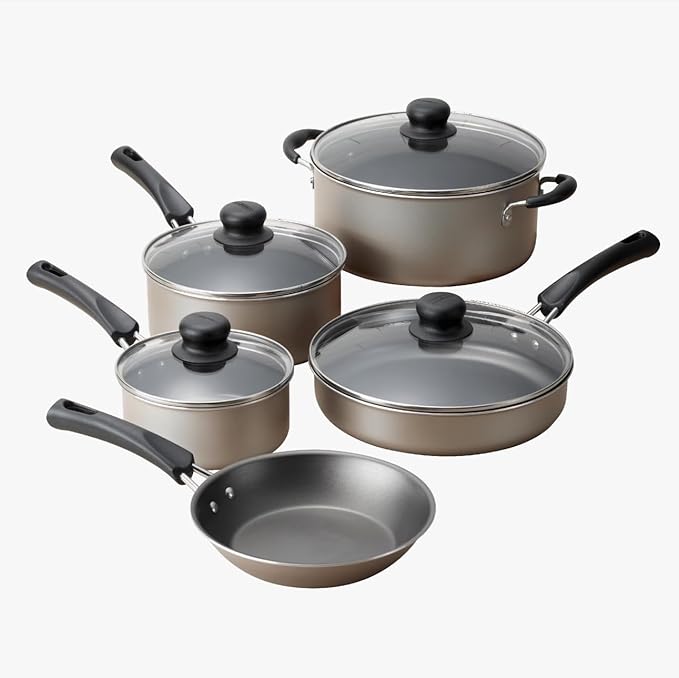 9-Piece Non-Stick Cookware Set Champagne