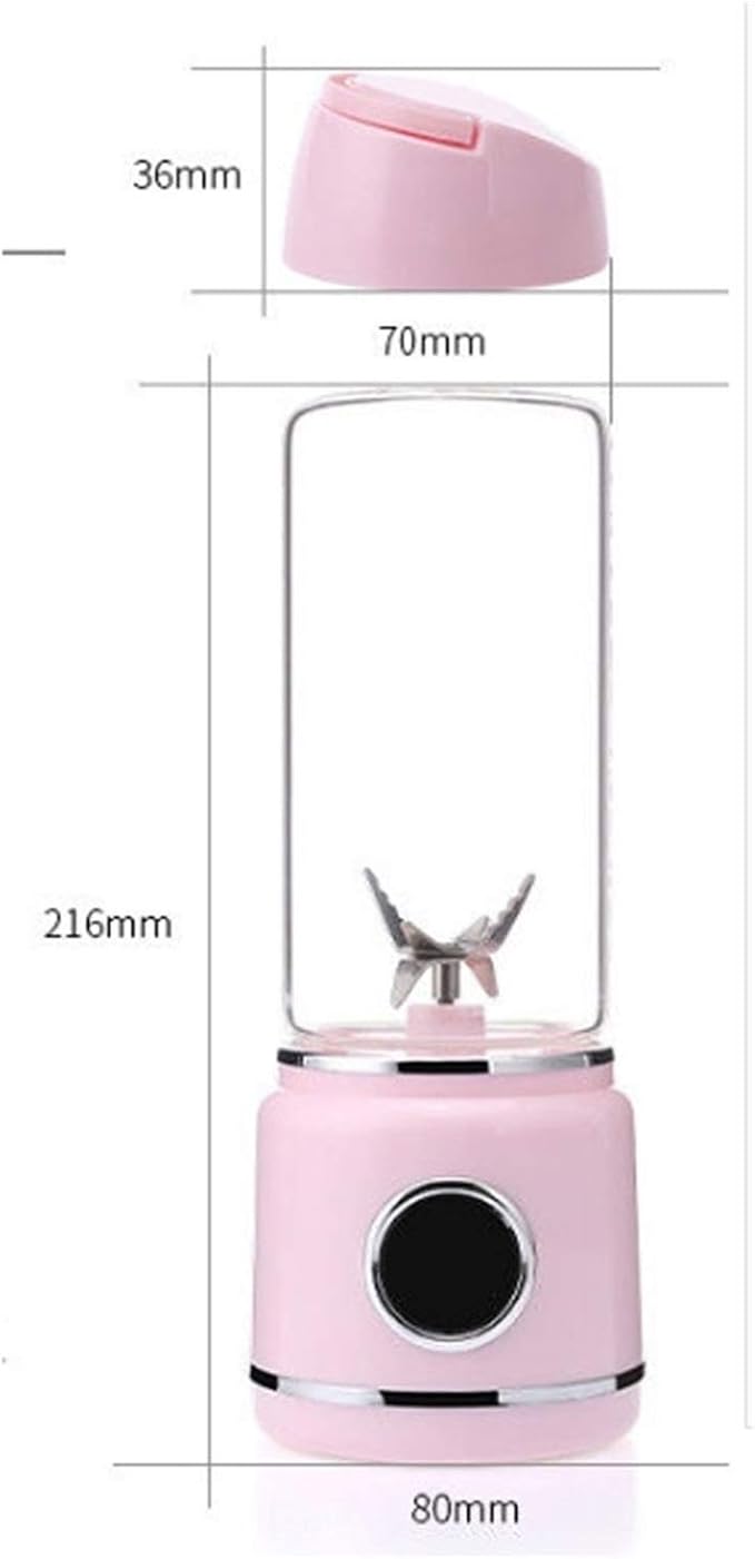 Portable Personal Size Blender Shakes and Smoothies Mini Jucier Cup USB Rechargeabl Pink (Color : A)