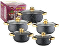 10PCS Stainless Steel Cookware Sets Nonstick Cookware Pot Dishwasher Safe Pots with Glass Lids for Soup Pasta Stew Rice Healthy Everyday Use for Gas Electric Halogen Ceramic Induction Hobs 09