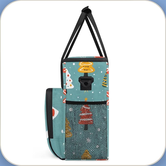 Glitter Tree Coffee Maker Carrying Bag Christmas Festivals Travel Storage Bag Compatible with K-Mini or K-Mini Plus Single Serve Coffee Brewer Carrying Case with Multiple Pockets &amp Shoulder Stra