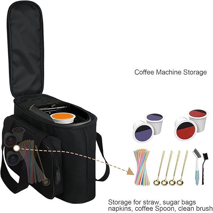 Coffee Maker Travel Bag Portable Organizer Tote with Handles Storage Bag for Coffee Machines Versatile Water Resistant Material Lightweight Compact Design Home Workplace Outdoor Travel Accessory