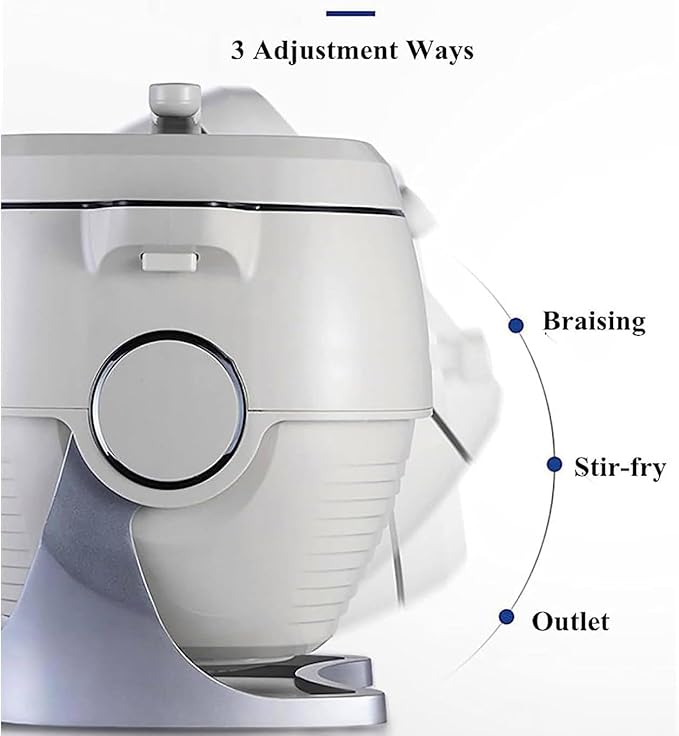 Automatic Cooking Machine 6L Multifunctional Cooking Machine with Smart Touch Screen 360° Rotating All-Round Heating 3 Gears Fire Adjustment for Home Restaurant