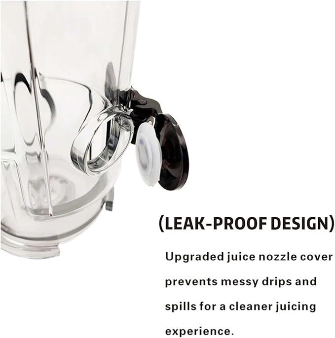 Juice Attachment Compatible for Omega Juicer Large Diameter Slow Speed with Leak Proof Nozzle Cover 8006 8003 8051