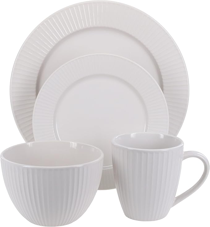 BIA Cordon Bleu Stoneware Sunray 16-Piece Dinnerware Set Cream