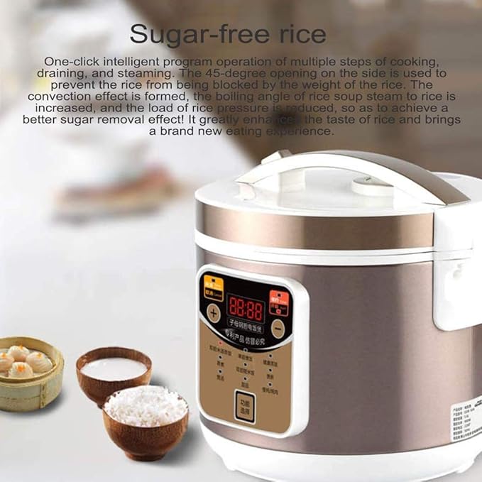 Digital Rice Cooker Food Steamer Multi Programmable 5L Low Removal Sugar Grain Maker24 Hours Preset &amp Instant Keep Warm &amp Multi-Cooker