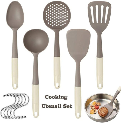 10Pcs Non-stick Silicone Kitchenware Set Cooking Spatula Filter Spoon Convenient Cutlery Kit Spoon Spatula Cookware for Kitchen