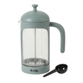 Mr. Coffee Retro Brew French Press Coffee Maker 31-Ounce Glass Carafe with High Heat Resistant Durable Borasilicate Glass &amp Teal Frame and Plunger Includes Coffee Scoop