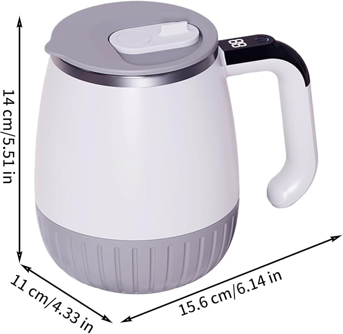 Self Stirring Coffee Mug - Mixing Blending Tumbler with Lid | Automatic Magnetic Stirring Coffee Cup for Milk Tea Beverage Chocolate Cafe Kitchen Desk Camping Travel