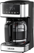 VEVOR Programmable Coffee Maker 12 Cup Programmable Drip Coffee Makers with Touch Screen 4-Hour Keep Warm Coffee Makers Drips 2 Brew Strengths Drip Coffee Machine for Home 24-Hour Programmable