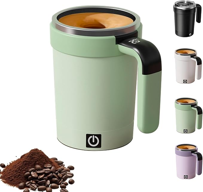 2026 New Electric Coffee Mug with a Built-In Lcd Thermometer Perfect for Brewing Coffee Milk Cocoa Etc Made of 304 Stainless Steel Upgraded Digital Touchscreen Mode (Green)