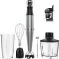 Immersion Blender Handheld Corded Hand Blenders Set 1100W Trigger Variable Speed 5 in 1 Stick Emulsifier with Chopper Whisk and Frother for Soup Baby Food and SmoothiesBlack