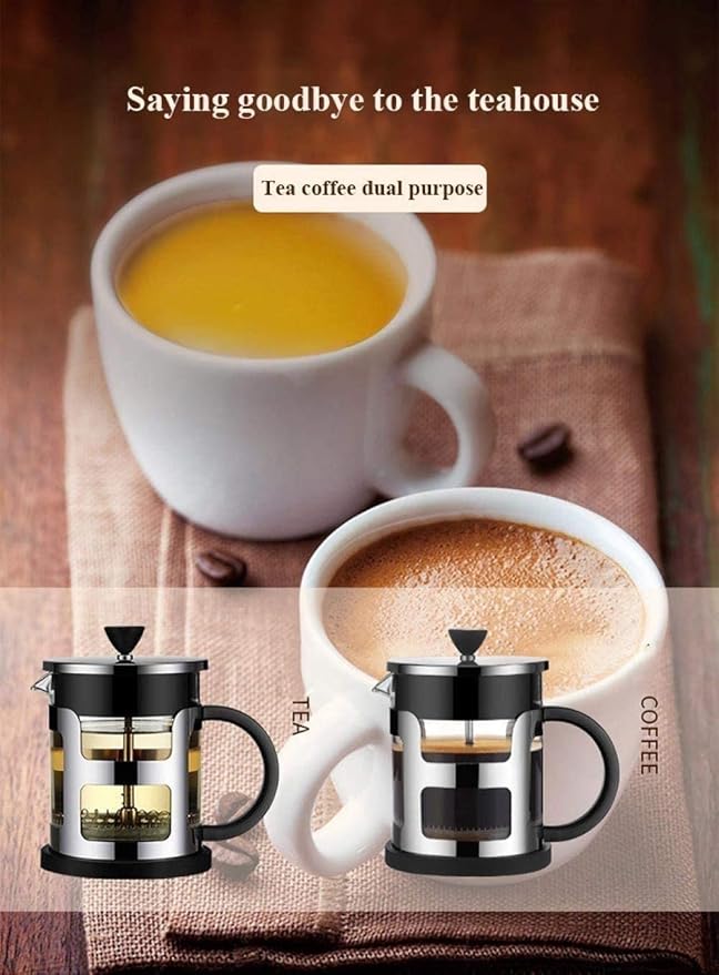 Press Coffee Maker Coffee Press CaffettiereCoffee Maker Coffee Maker - Heat Resistant Glass with 4 Level Filtration System Stainless Steel Housing - Brews Coffee and Tea Stainless Steel Coffee Pr
