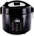 Yum Asia Kumo YumCarb Rice Cooker with Ceramic Bowl and Advanced Fuzzy Logic (5.5 Cups 1 Litre) 5 Rice Cooking Functions 3 Multicooker Functions 110V US Power (Dark Stainless Steel)