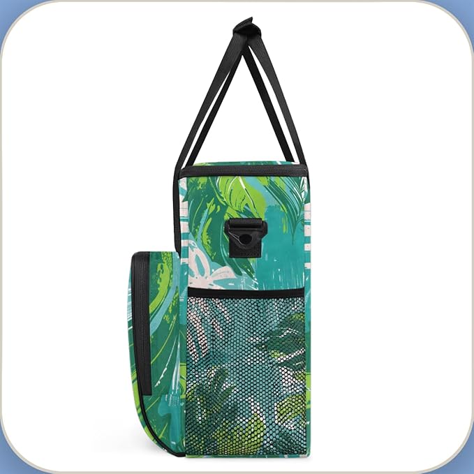 Plant - Leaves Coffee Maker Carrying Bag Portable Travel Storage Tote Bag Compatible with K-Mini or K-Mini Plus Single Serve Coffee Brewer Carrying Case with Multiple Pockets &amp Shoulder Strap