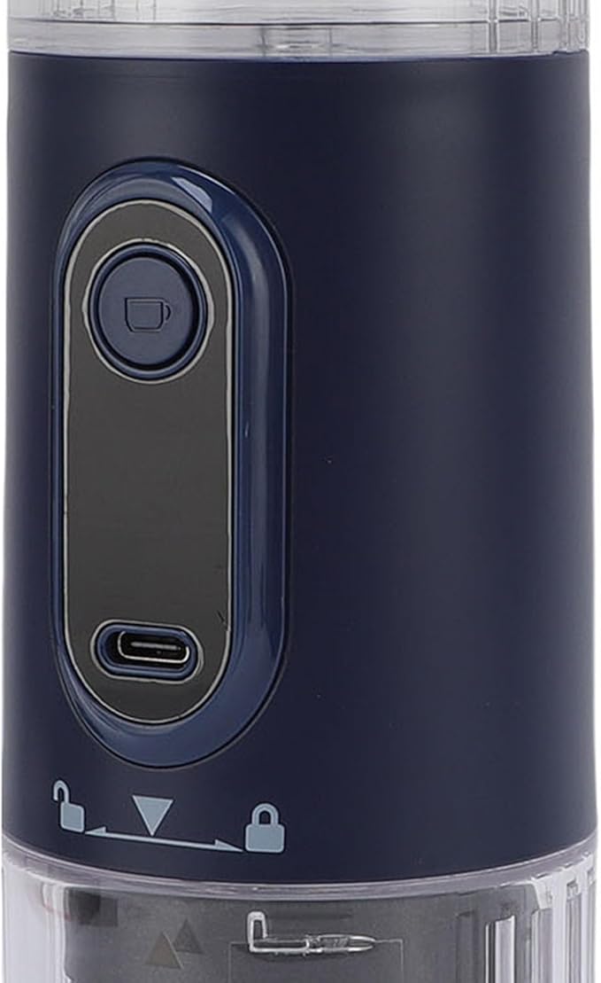 Sanpyl Portable Coffee Maker 100ml Rechargeable Espresso Machine with 2500mAh Battery and Type C Cable Compatible with Capsules &amp Grounds for Travel Camping Hiking Office Use (Dark Blue)