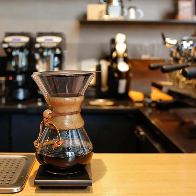 AGOGO Pour Over Coffee Maker Glass - 8 Cup Barista Kit with 304 Stainless Filter for Home Office Camping Cafes - Easy Clean Coffee Dripper Set (Soft Towel&ampBrush) (8 Cup/28 oz)