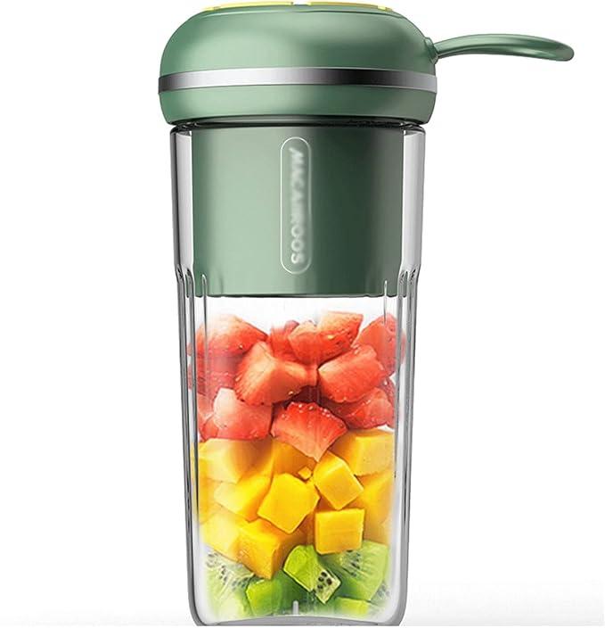 Portable Blender Home Mini Juice Cup Electric Juicer Cup USB Rechargeable Travel Carry Personal Blender Gym - Perfect Travel Partner (Color : Pink) (Green)