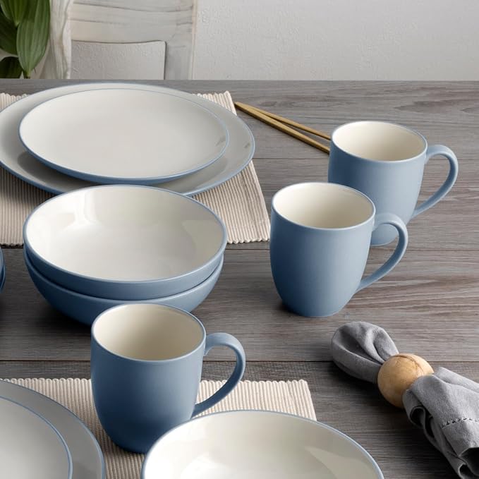 Noritake Colorwave Ice 16-Piece Coupe Set Service for 4 in Blue/Ice