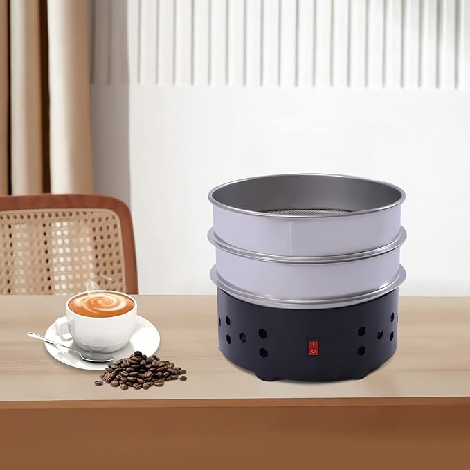 Coffee Bean Cooler 1.3lbs Electric Coffee Roasting Cooling Machine with 2-Layer Stainless Steel Mesh Collect Chaff for Home Cafe Roasting Cooling