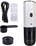 Asixxsix Portable Coffee Maker 20Bar Pressure 7500mAh Rechargeable Fast Heating Machine Coffee Maker for Camping with Grinding and Capsule Compartments for Travel Home Office (White)