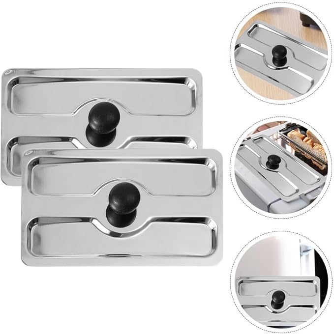 UPKOCH 2pcs Professional Toaster Upper Lid Stainless Steel Cover for Bread Maker Toaster Protector Practical Accessory for Kitchen Use