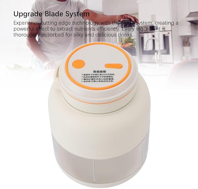 Portable Blenders Handheld Fruit Mixer USB Rechargeable Personal Blender Juicer Cup Leakproof Powerful Blending (White)