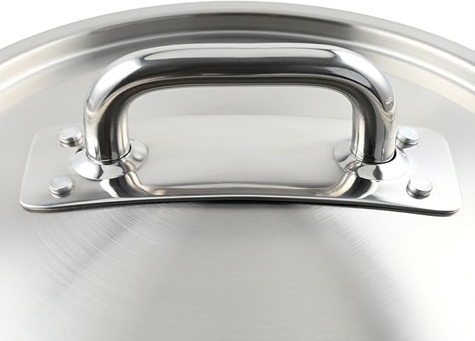 LAGUIOLE Triplex Soup Pot 28 x 17 cm Triplex Stainless Steel 304/Aluminium/430 Capacity 10 L Compatible with All Hobs Including Induction Easy Cleaning Silver