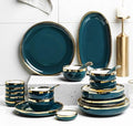Ceramics Dinner Sets Plate/Bowl/Spoon 26 Pieces Phnom Penh Dinnerware Set - Porcelain Combination Set for Restaurant Wedding GiftsLight Green