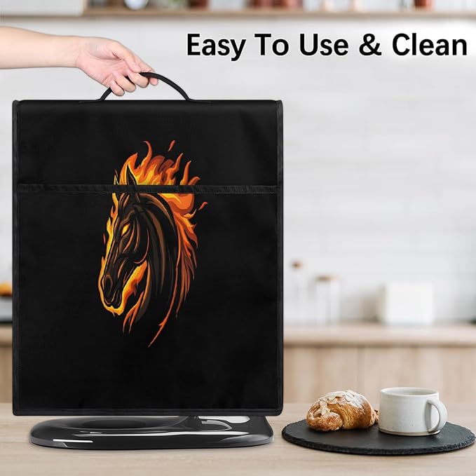 cfpolar Kitchen Aid Mixer Cover Compatible with 6-8 Quarts Animal Horse Head Stand Mixer Cover Kitchen Aid Mixers Accessories Appliance Organizer Bag Dust Covers with Zipper Pocket