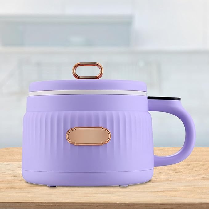 1.6L Electric Rice Cooker for Noodles and Soup Cooking for 1-3 People Beige(Violet)