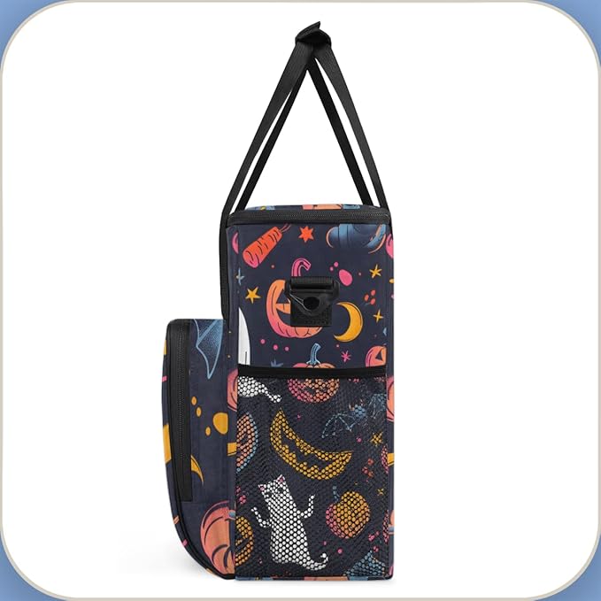 Gothic Pumpkin Coffee Maker Carrying Bag Cute Pumpkin Travel Storage Bag Compatible with K-Mini or K-Mini Plus Single Serve Coffee Brewer Carrying Case with Multiple Pockets &amp Shoulder Strap