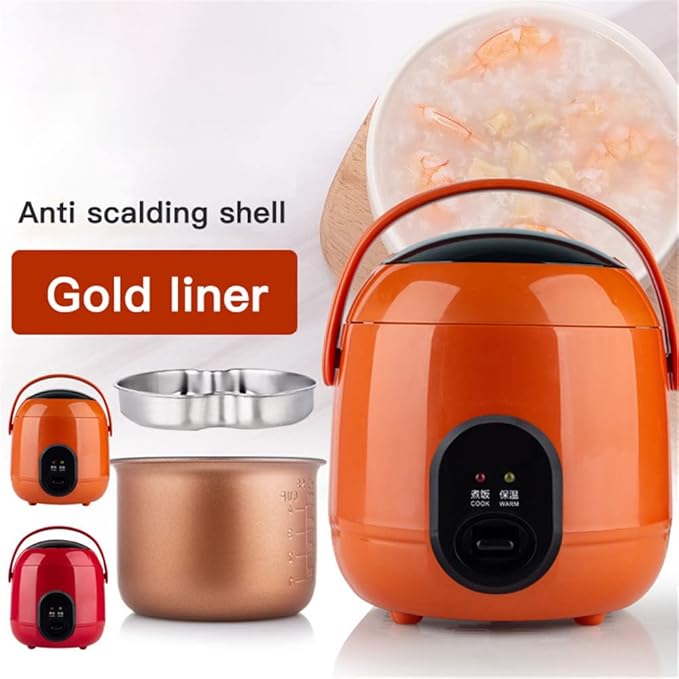 1.2L Mini Rice Cooker And Steamer Electric Cute Rice Cooker With 2 Layers Heating Multifunction 2-3 Person Kitchen Cooker (Blue)