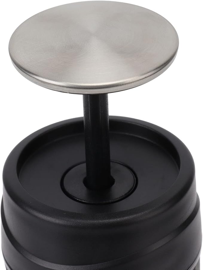 Maual Hand Coffee Maker Portable Travel Coffee Machine Compatible Ground Coffee and Coffee for Camping Hiking (Black)
