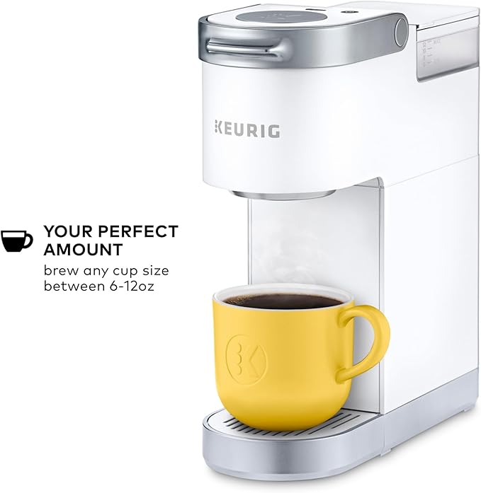 Keurig K-Mini Plus Single Serve K-Cup Pod Coffee Maker with 6 to 12oz Brew Size Stores up to 9 K-Cup Pods Travel Mug Friendly Matte White