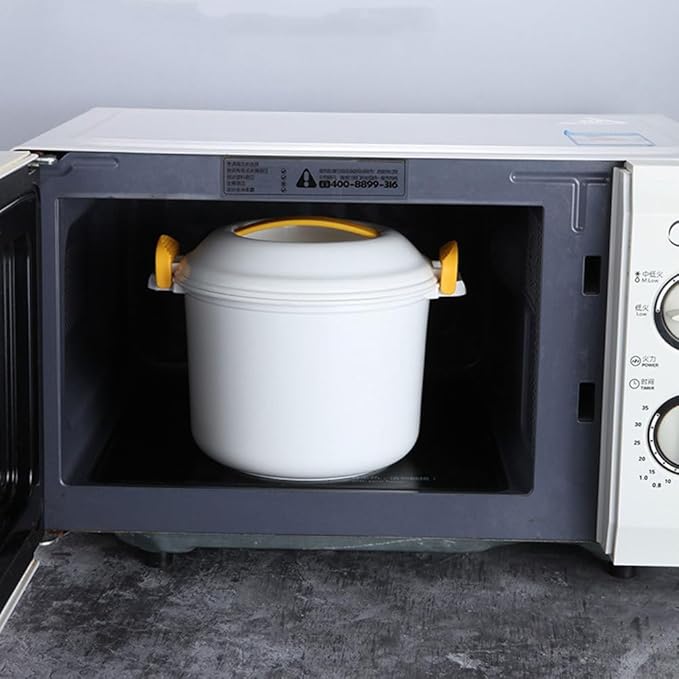 Unomor Microwave Rice Cooker 7.1 Inch Portable Plastic Rice Container with Lid for Steaming Pasta Veggies and More Ideal for Home Office Travel