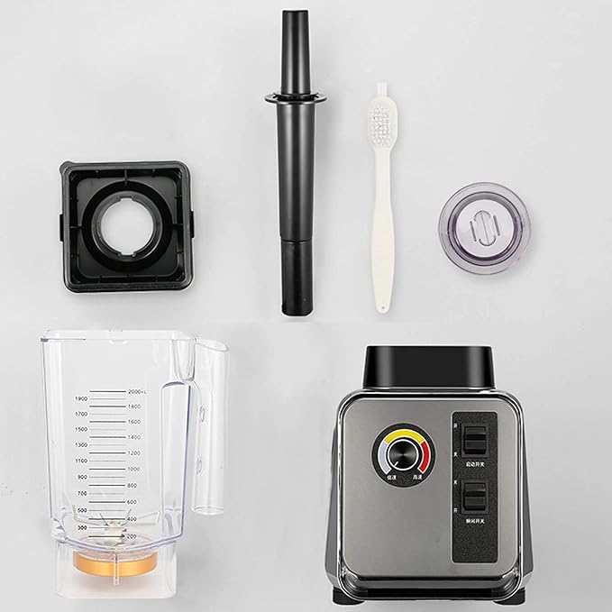 Commercial Milk Tea Shop Ice Crusher Food Processor 1500W Multifunctional Blender 2000ml Large Capacity PC Container Grinder Juicer