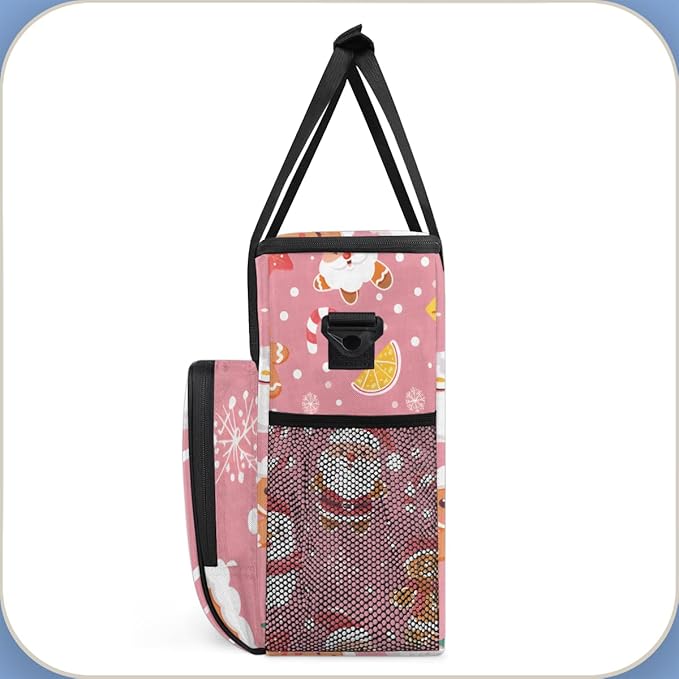 Graffiti Santa Claus Coffee Maker Carrying Bag Portable Travel Storage Tote Bag Compatible with K-Mini or K-Mini Plus Single Serve Coffee Brewer Carrying Case with Multiple Pockets &amp Shoulder St