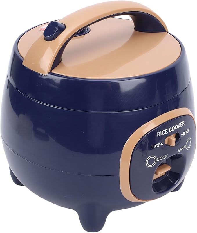 Mini Rice Cooker 300W 1.8L Portable Rice Maker with Steaming Basket Nonstick Electric Small Cooker for Grain Soup Stews Oats Home Kitchen (US Plug 110V)