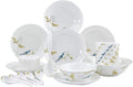 Ceramic Porcelain Dinnerware Set 28 Piece Elegant Pastoral Style Dinnerware Set Household Kitchen Dinnerware Set Service for 6 Plates and Bowls Sets Ceramic Dinne
