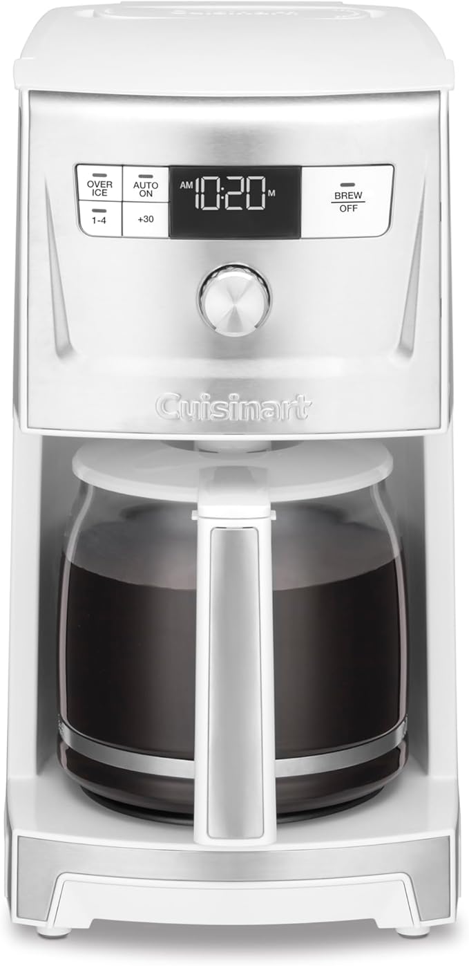 Cuisinart Coffee Maker 14-Cup PerfecTemp Programmable Coffee Machine Glass Carafe with 1-4 Cup Setting Brew Strength Control Brew Pause and Over Ice Function White DCC-3500W