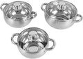 TOPINCN Stainless Steel Soup Pot 3PCS Set Cooking Pots Kitchen Nonstick Kitchen Induction Cookware Set Works with Induction Electric Cooktops Dishwasher