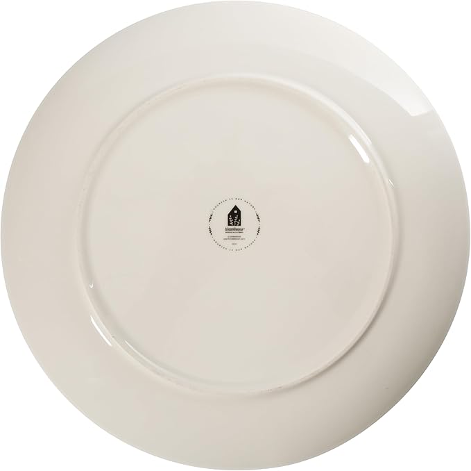 Bloomhouse - 2-Time Oprah’s Favorite Things - Valencia Flor 2 Piece 13” Serving Platter Set Stoneware Platters Mediterranean Floral Decal Design Microwave &amp Dishwasher Safe Iris Blue