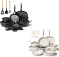 19pcs set black+24pcs set cream white