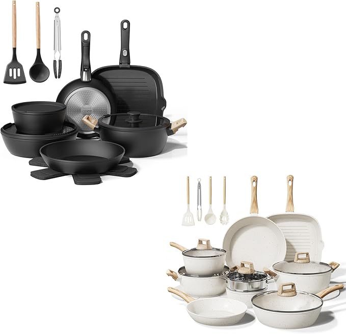 19pcs set black+24pcs set cream white