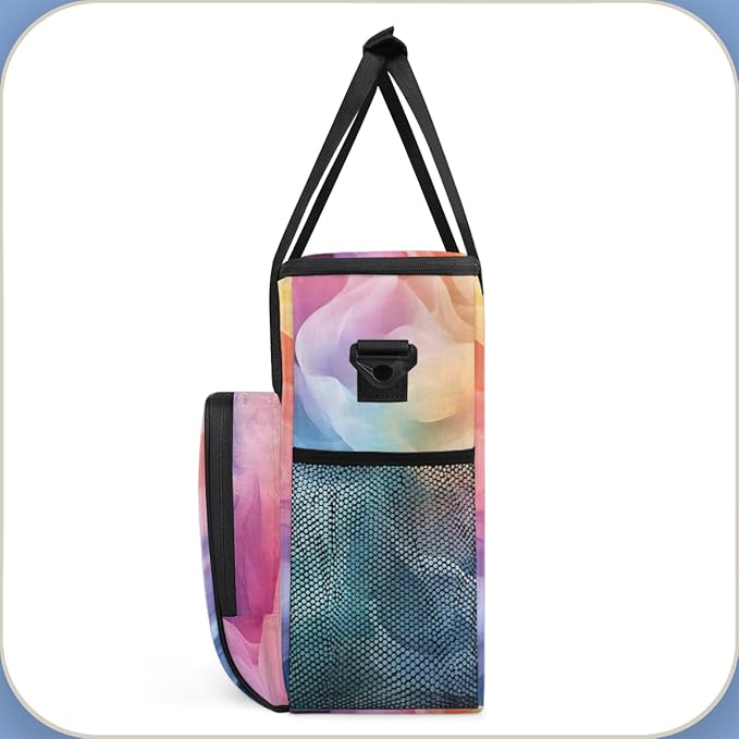 Tie Dyeing Coffee Maker Carrying Bag Mandala Portable Travel Storage Tote Bag Compatible with K-Mini or K-Mini Plus Single Serve Coffee Brewer Carrying Case with Multiple Pockets &amp Shoulder Stra