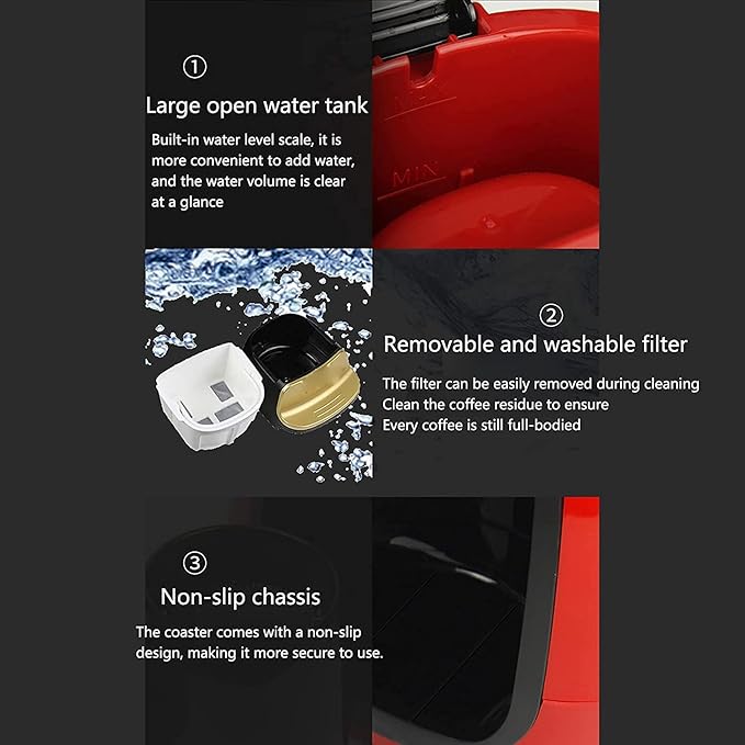 Mini Double Cup Kitchen Automatic American Coffee Machine With Dry-Burn Prevention And Anti-Drip Function 300ml Coffee Maker For Instant Coffee 20240311
