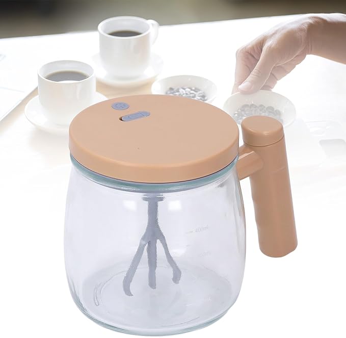 Self Stirring Mug 400ml Glass Rechargeable Fully Automatic Electric Self Mixing Cup High Speed Portable Self Mixing Coffee Mug Automatic Stirring Cup for Coffee Home Travel