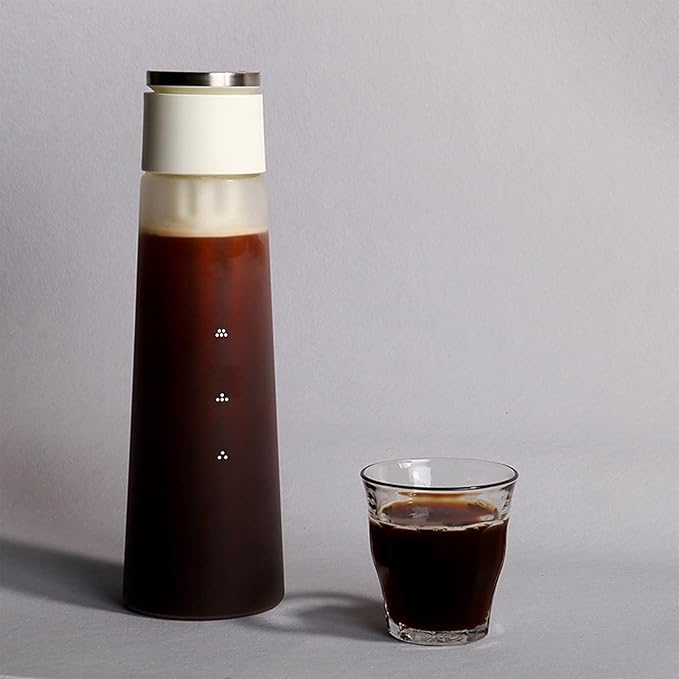 Cold Brewer 600ml Ice Coffee Maker Make Cold Brew Coffee Ice Drip Lay Flat Seal Leak-Proof Perfect for Homemade Iced Coffee and Ice Tea