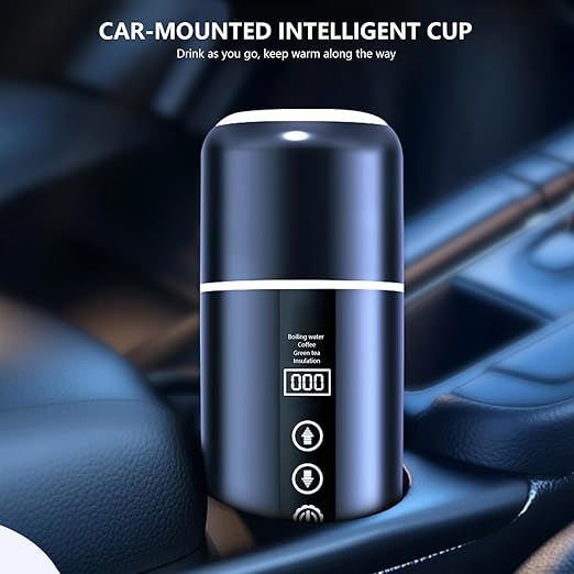 Portable 12V/24V Car Coffee Maker - USB Heated Water Stove 500ml Rustless Travel Mug Coffee Tea &amp Food(02)